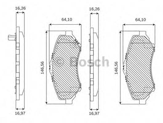 BOSCH F03B050191 Комплект гальмівних колодок, дискове гальмо