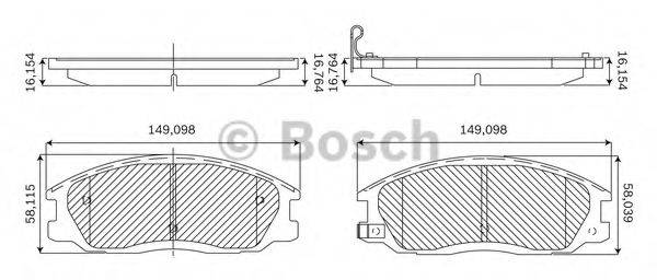 BOSCH F03B050058 Комплект гальмівних колодок, дискове гальмо