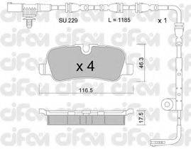 CIFAM 8226940K Комплект гальмівних колодок, дискове гальмо