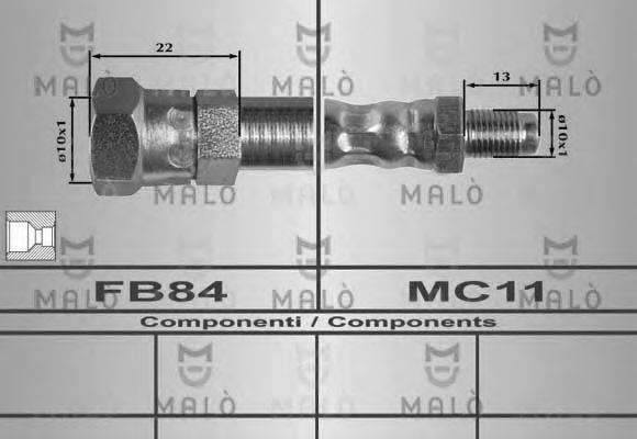 MALO 80338 Гальмівний шланг