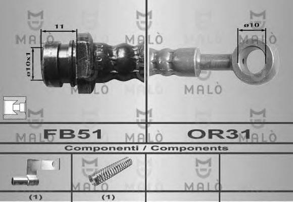 MALO 80480 Гальмівний шланг