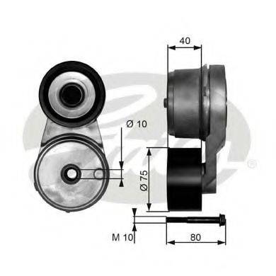 GATES T38541 Натягувач ременя, клинового зубча