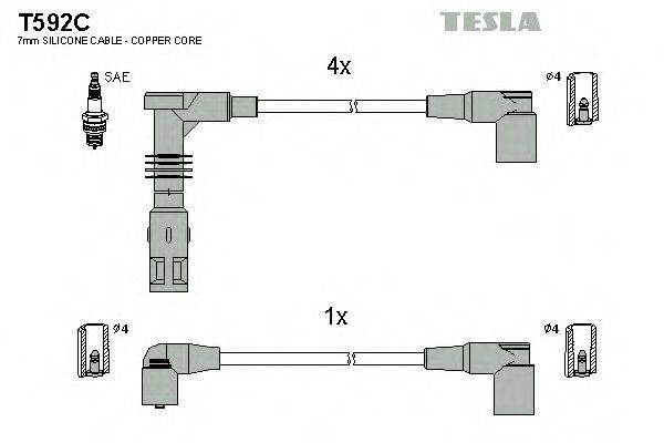 TESLA T592C Комплект дротів запалювання