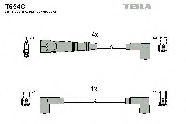 TESLA T654C Комплект дротів запалювання