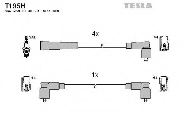 TESLA T195H Комплект дротів запалювання