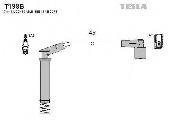 TESLA T198B Комплект дротів запалювання