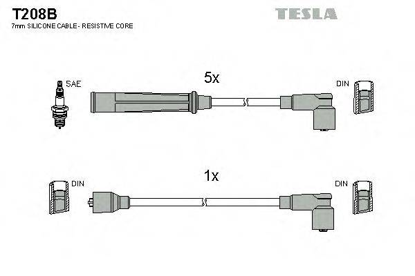 TESLA T208B Комплект дротів запалювання