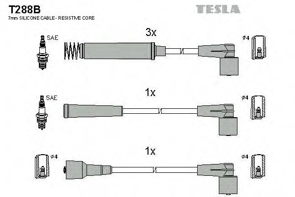 TESLA T288B Комплект дротів запалювання