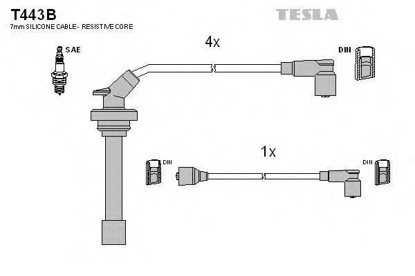 TESLA T443B Комплект дротів запалювання