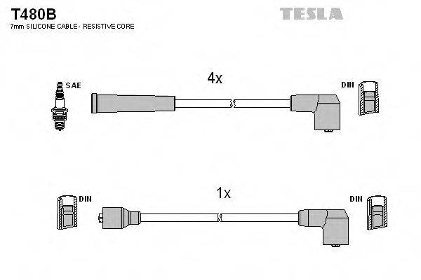 TESLA T480B Комплект дротів запалювання