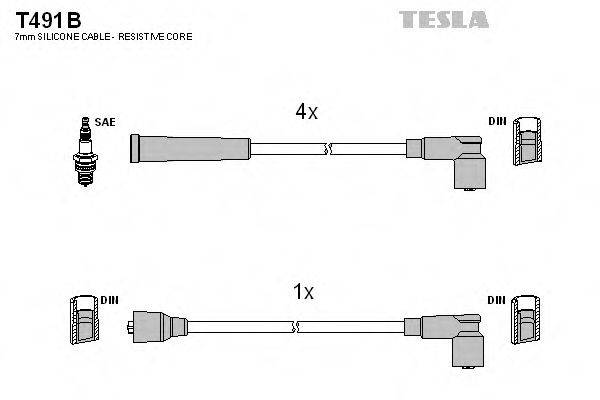 TESLA T491B Комплект дротів запалювання