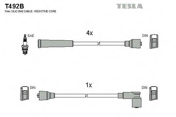 TESLA T492B Комплект дротів запалювання