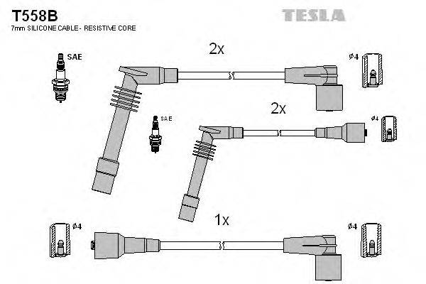 TESLA T558B Комплект дротів запалювання