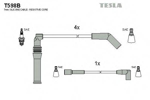 TESLA T598B Комплект дротів запалювання