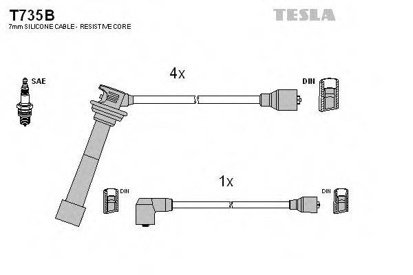 TESLA T735B Комплект дротів запалювання