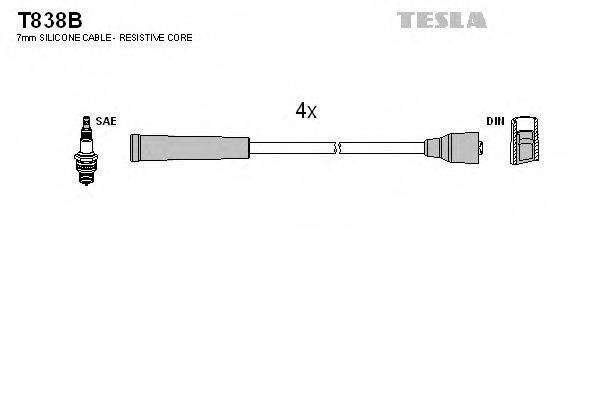 TESLA T838B Комплект дротів запалювання