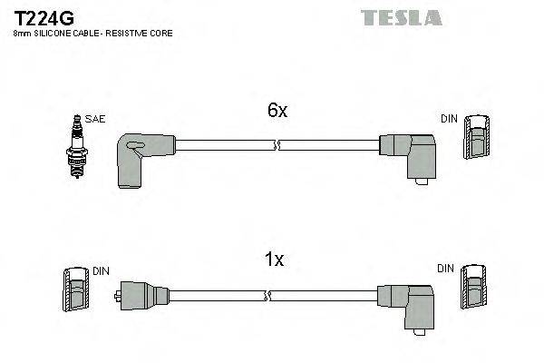 TESLA T224G Комплект дротів запалювання