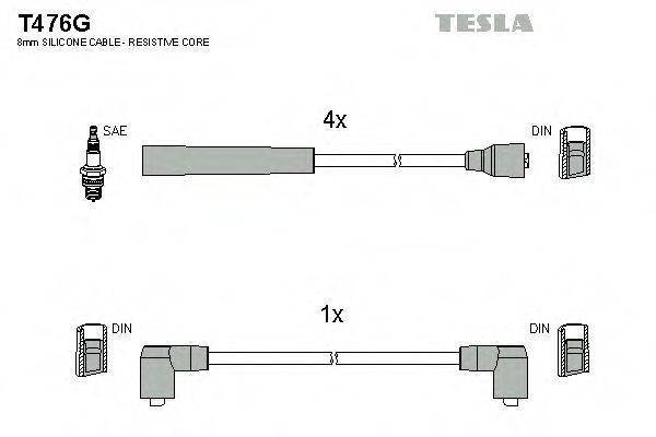 TESLA T476G Комплект дротів запалювання