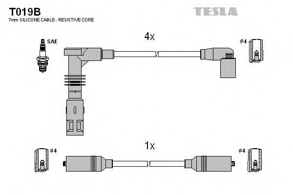 TESLA T019B Комплект дротів запалювання