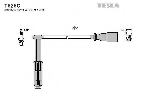 TESLA T626C Комплект дротів запалювання