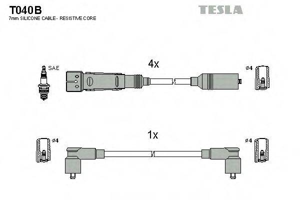 TESLA T040B Комплект дротів запалювання