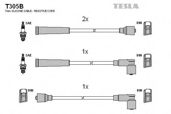 TESLA T305B Комплект дротів запалювання