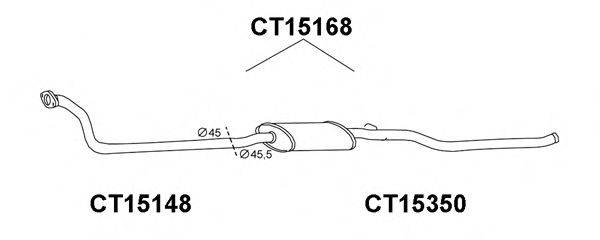 VENEPORTE CT15168 Середній глушник вихлопних газів