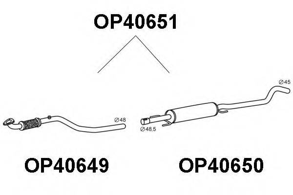 VENEPORTE OP40651 Середній глушник вихлопних газів