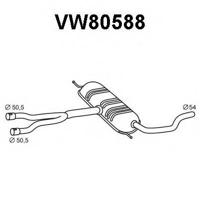 VENEPORTE VW80588 Середній глушник вихлопних газів