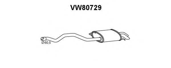 VENEPORTE VW80729 Глушник вихлопних газів кінцевий