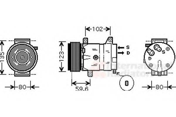 VAN WEZEL 4300K345 Компресор, кондиціонер