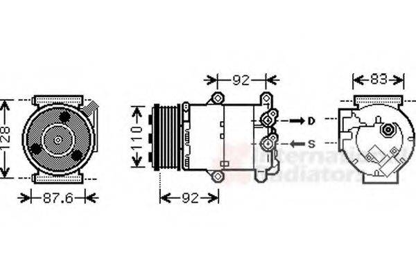 VAN WEZEL 1800K430 Компресор, кондиціонер