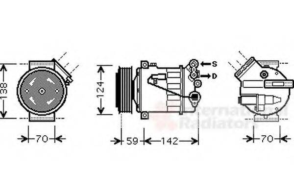 VAN WEZEL 3700K450 Компресор, кондиціонер