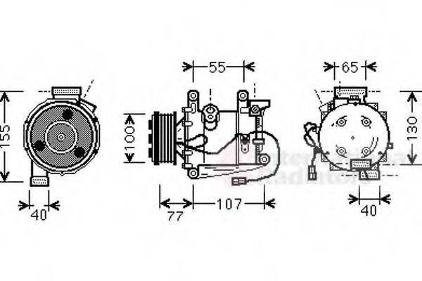 VAN WEZEL 2500K232 Компресор, кондиціонер