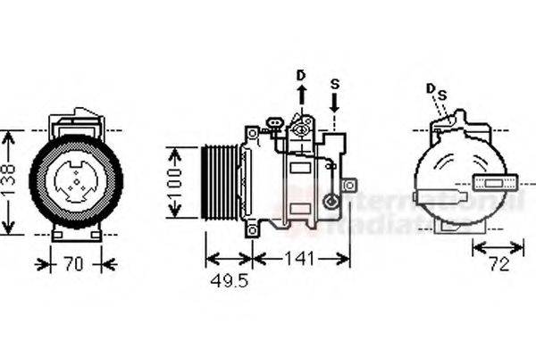 VAN WEZEL 3000K476 Компресор, кондиціонер