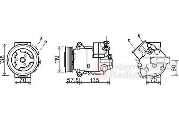 VAN WEZEL 3700K497 Компресор, кондиціонер