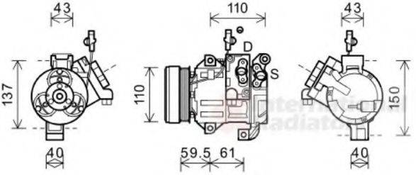 VAN WEZEL 5200K129 Компресор, кондиціонер