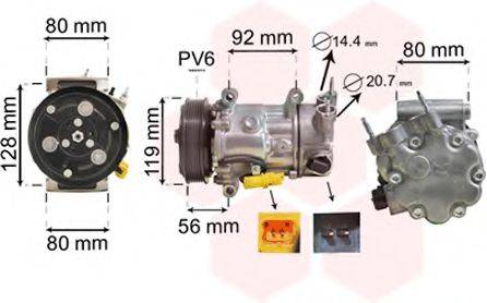 VAN WEZEL 0900K255 Компресор, кондиціонер