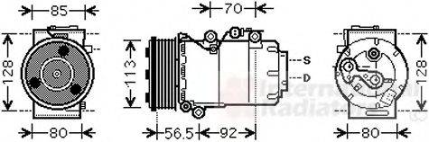 VAN WEZEL 1800K497 Компресор, кондиціонер