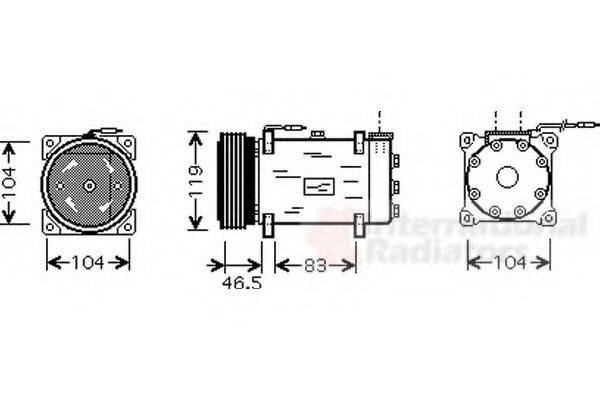 VAN WEZEL 0900K160 Компресор, кондиціонер