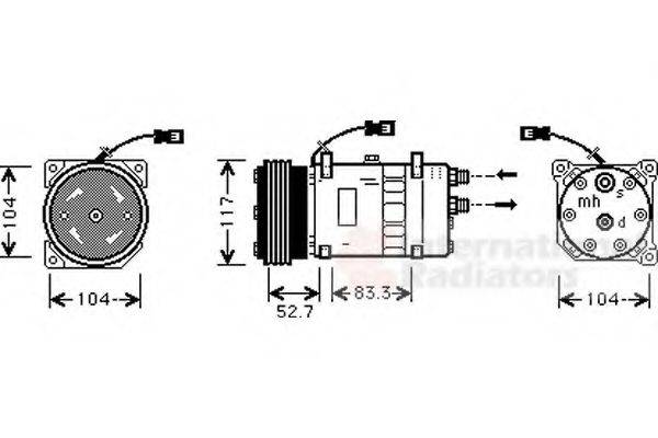 VAN WEZEL 0900K222 Компресор, кондиціонер