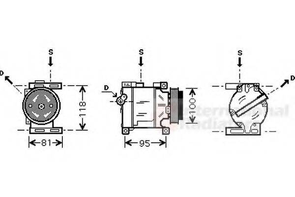 VAN WEZEL 1700K090 Компресор, кондиціонер