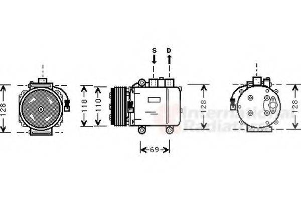 VAN WEZEL 1800K045 Компресор, кондиціонер