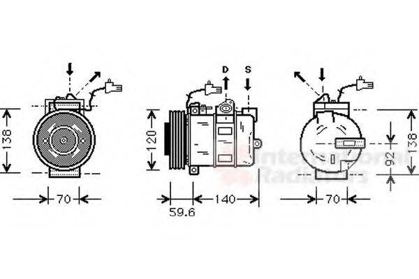 VAN WEZEL 4700K054 Компресор, кондиціонер