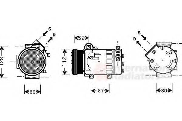 VAN WEZEL 4000K333 Компресор, кондиціонер