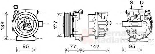 VAN WEZEL 1800K469 Компресор, кондиціонер