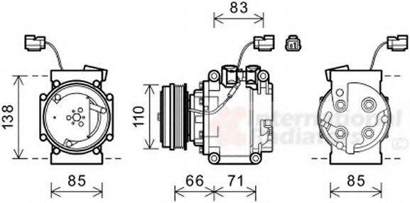 VAN WEZEL 2500K260 Компресор, кондиціонер