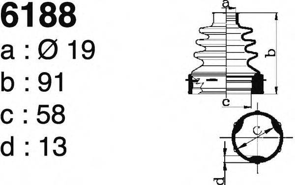 DEPA 6188 Комплект пильника, приводний вал