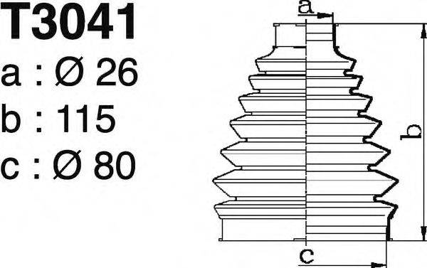 DEPA T3041 Комплект пильника, приводний вал