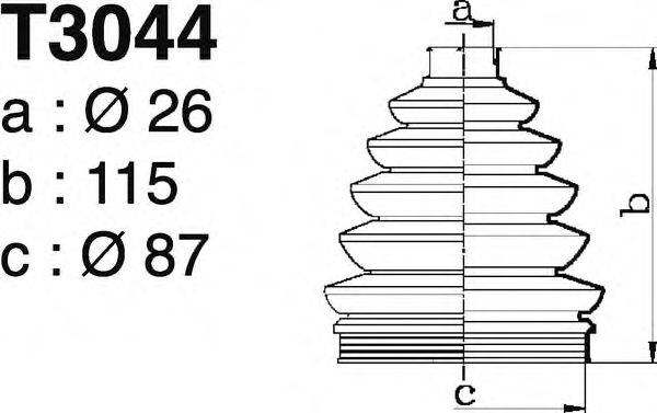 DEPA T3044 Комплект пильника, приводний вал